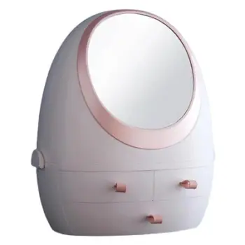 Raft kozmetike me pasqyre LED, jeshile, bardhë 30*22*24cm. UNIMIKS