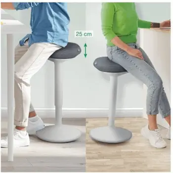 Stol qëndrimi Leitz Ergo Active, ulëse Comfort, gri e hapur