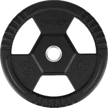 Pjatë olimpike HMS TOH20, 20kg, e veshur me gomë, e zezë