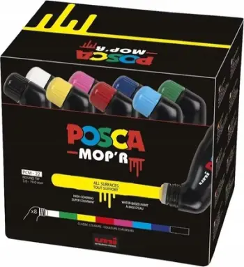 Set markera Posca MOP'R PCM-22, 8 copë, ngjyra të përziera