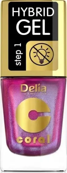 Llak thonjsh Delia Cosmetics Coral Hybrid Gel 107, efekt hibrid, 11ml