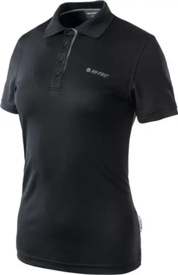 Bluzë polo Hi-Tec Lady Site, poliestër, e zezë argjendi