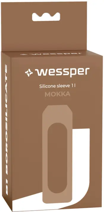 Kapak silikon Mocca Wessper B1, për shishe qelqi borosilikat 1L, ngjyrë mocca
