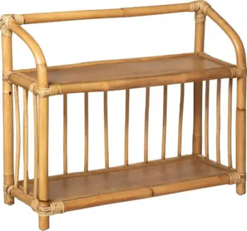 Raft librash Atmosphera Low Rattan, 50 cm, ratan dhe kompensatë, ngjyrë natyrale