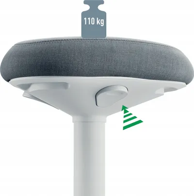 Stol zyre Leitz Ergo Active, ulëse Comfort, gri e errët - 3