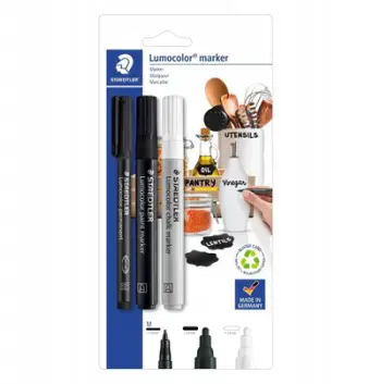 Set markera STAEDTLER Lumocolor, permanent, 3 copë, të zinj