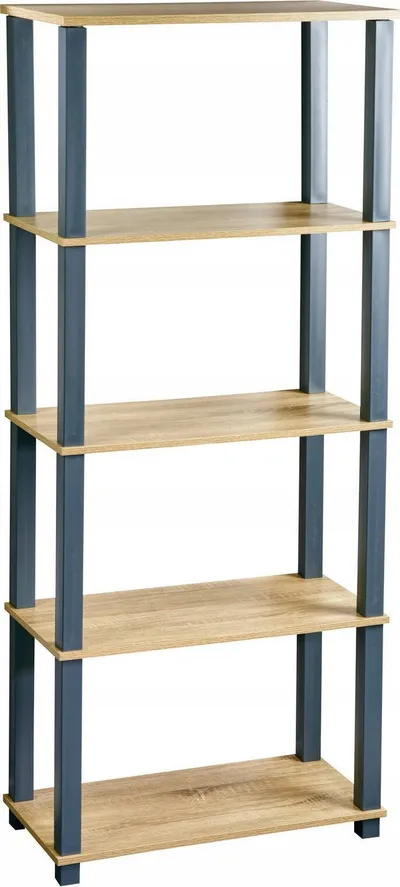 Raft librash Kesper, 5 nivele, 147 cm, kafe - 1