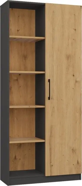 Raft librash RD-80, 80 cm, 10 rafte, antracit dhe artisan oak