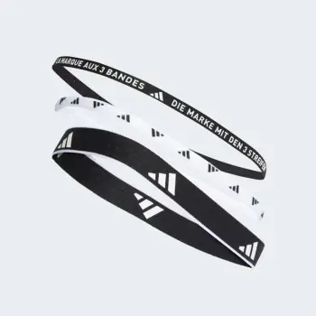 Shirit flokësh Adidas Training Elastic Headband, set 3 copë, elastik, i zi