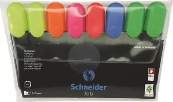 Set markera teksti Schneider Highlighter, 8 copë, 6 ngjyra, shumëngjyrësh