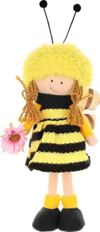 Dekor Pashke Saska Garden GNOME BEE, kukull pranverore, 30 cm, e verdhë