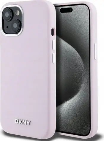 Kapak telefoni DKNY Liquid Silicone Magsafe, për iPhone 15, rozë