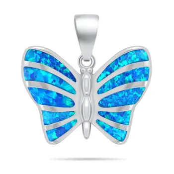 Stoli për qafore për femra Brilio Silver Buttergly PT136WB, e argjendtë/kaltër