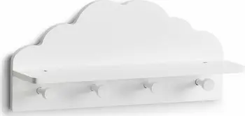 Varëse muri Zeller Cloud, me 4 grepa, MDF, e bardhë