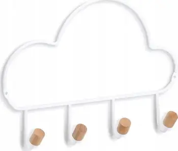 Varëse muri Zeller Present Cloud, 4 grepa, dekorative, e bardhë