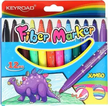 Set markerash Keyroad Jumbo, 12 ngjyra, 5 mm, shumëngjyrësh
