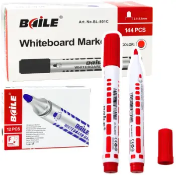 Set markerash për tabelë Dry Erase, 12 copë, të kuqe