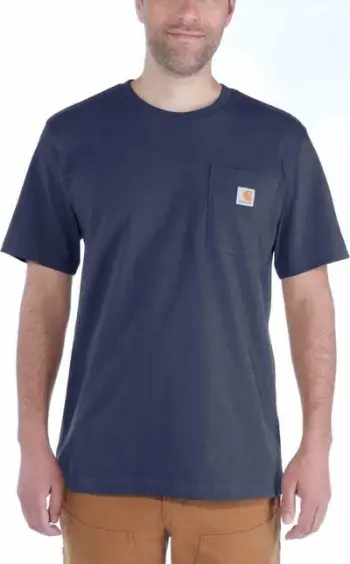 Bluzë pune Carhartt Workwear K87 Pocket, pambuk, madhësia M, blu e errët
