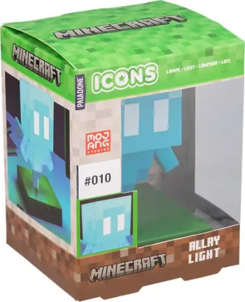 Dritë dekorative Paladone Minecraft Allay Icon Light, 11cm, me bateri, shumëngjyrëshe