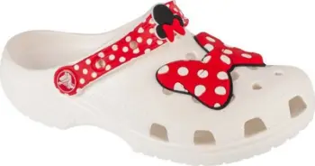 Sandale fëmijësh Crocs Disney Minnie Mouse Classic Clog, të bardha të kuqe