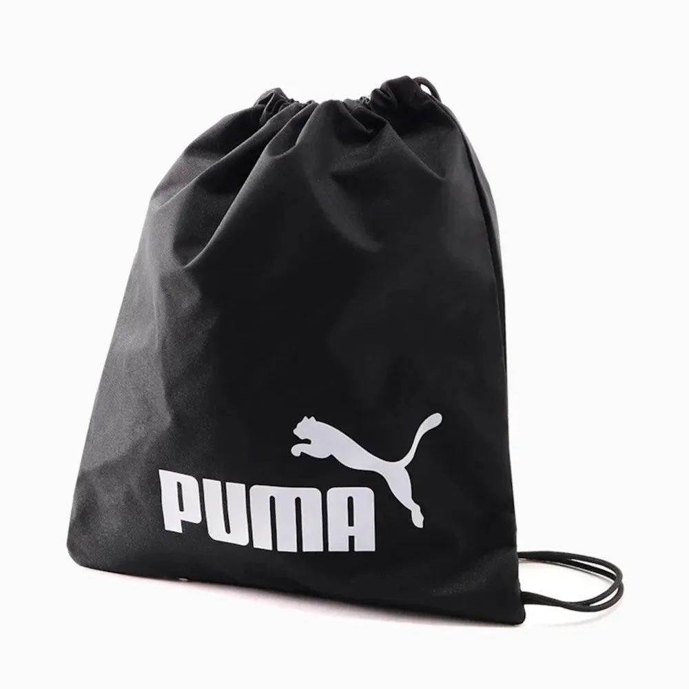 Çantë shpine Puma Phase Gym Sack, poliestër, me kordelë, e zezë - 2