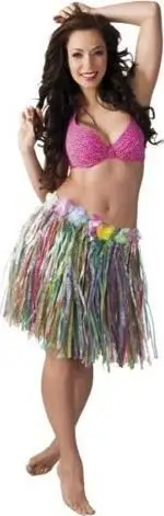 Fustan Hawaii multikolor, 45 cm, me lule dekorative