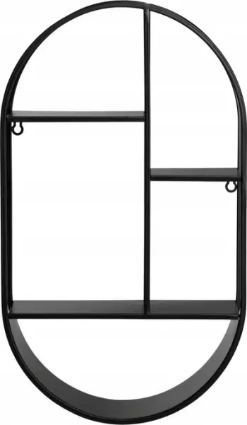 Raft muri 4Living Siiri Oval, 35 x 60 cm, metalik, i zi