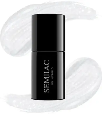 Llak thonjsh hibrid Semilac 237 White Pearl, efekt perle, 7ml, i bardhë