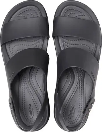 Sandale grash Crocs Brooklyn Low Wedge W 206453 060, platformë 4.5cm, të zeza