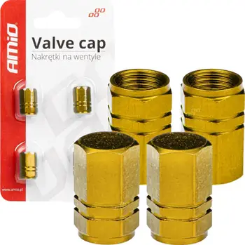 Kapak valvule gome AMiO 03633, set 4 copë, alumin, të verdha