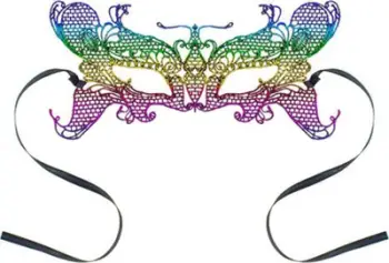Maskë dekorative Rainbow Butterfly, dizajn openwork, shumëngjyrëshe