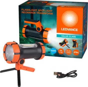 Dritë dore LED Spot SPOTL RECH TRANSF, 8W+3W, 300lm, IP64, e zezë