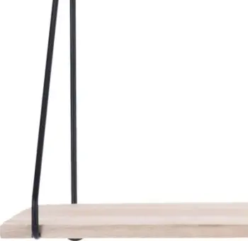 Raft muri H&amp;S Decoration Minimalist, dru Paulownia, 50x15 cm, me mbajtëse metalike të zeza