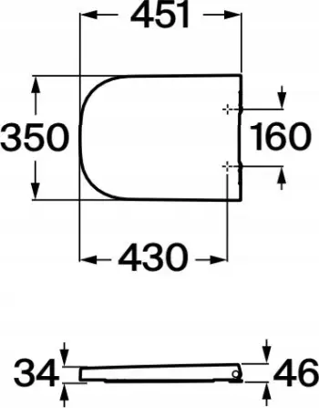 Kapak WC Roca Gap Square A80147208B, soft close, plastike Supralit, i zi