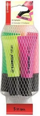 Set markerësh Stabilo Highlighter Neon, 5 ngjyra, fluorishent - 1