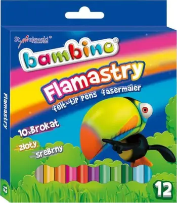 Set markerësh St. Majewski Glitter Felt-tip, 12 ngjyra, me shkëlqim