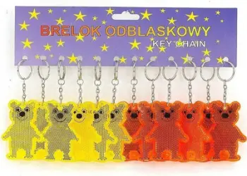 Varëse reflektuese për çelësa Bear Misiek, formë ari, 6cm, ngjyrë e përzier