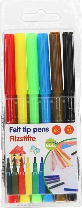 Set markerësh Topwrite, 6 copë, majë 2 mm, shumëngjyrësh - 1