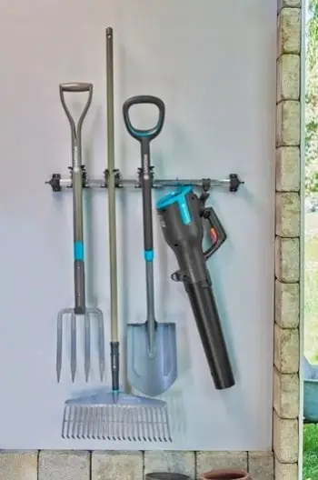 Raft muri për vegla Gardena Tool Rack Plus, alumini, kapacitet 60 kg