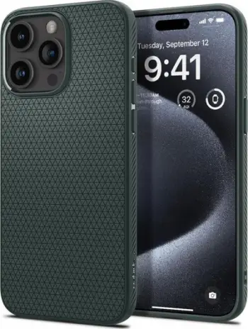 Mbështjellës telefoni Spigen Liquid Air, për iPhone 16 Pro Max, TPU, Abyss Green