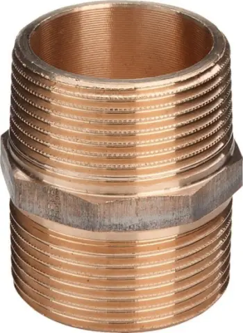 Pjesë lidhëse bronzi i kuq WG904 Type 3280, nipël i dyfishtë 1 1/2", mashkull mashkull