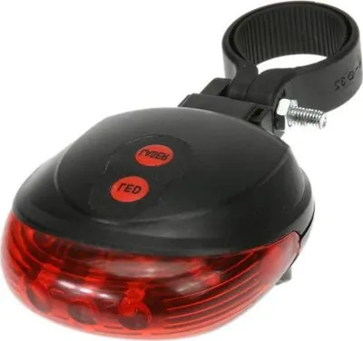 Dritë e pasme biçiklete pa markë, 5 LED, lazer, 7 mënyra - 2