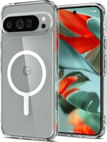 Mbështjellës telefoni Spigen Ultra Hybrid OneTap, MagSafe, për Google Pixel 9 Pro XL, transparent