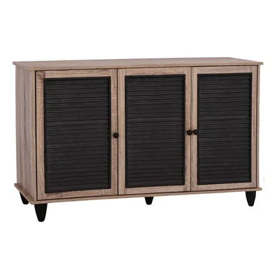 Raft për këpucë 3-dyersh Sonama&e zezë 112×30×68.5 cm (HM2267.02), zezë - 1