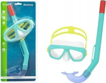 Set maskë zhytjeje me tuba Bestway 24018, për fëmijë, blu