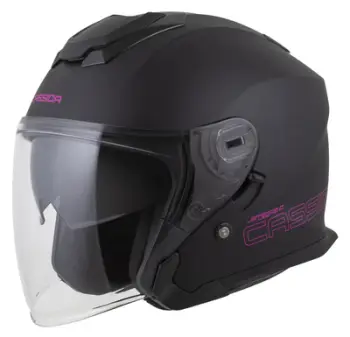Helmetë jet CASSIDA Jet Tech 2.0 Solid, polikarbonat, e zezë mat rozë