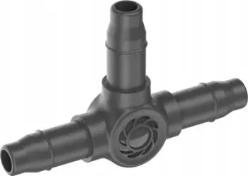 Pjesë lidhëse T për sistem ujitje Gardena Micro Drip 4.6 mm, e zezë