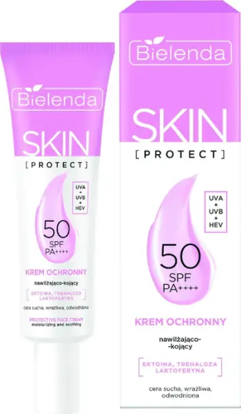 Krem fytyre Bielenda Skin Protect, SPF50, hidratues dhe qetësues, 40ml
