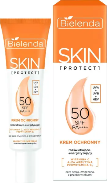Krem fytyre Bielenda Skin Protect SPF50, ndriçues dhe energjizues, 40 ml
