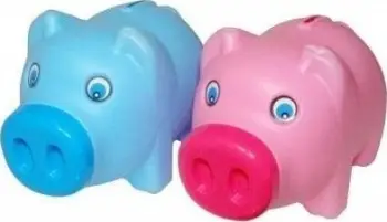 Arkë derrkuci Swede Figurine Piggy Bank, plastikë, për fëmijë, shumëngjyrëshe